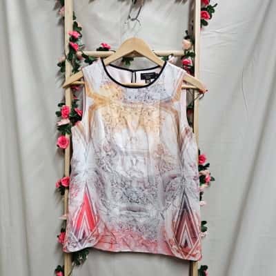 Womens Ted Baker Multicoloured Silk Sleeveless Top Size 8