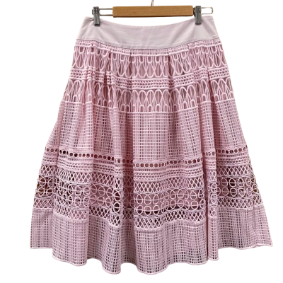 Review Light Pink Lace A-Line Skirt Size 12
