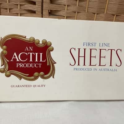 New Vintage First Line Sheets Pair 63”x100” Single Bed Australian Made An Actil Product 