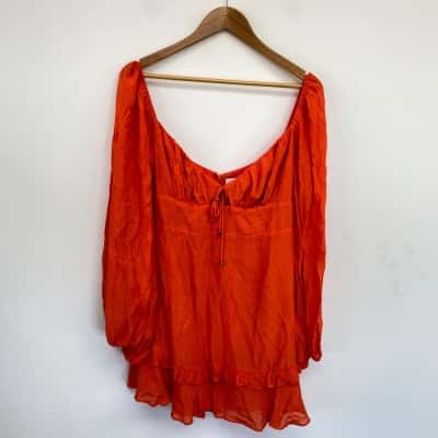 Aiyana Red Long Sleeve Mini Dress  Size 14 