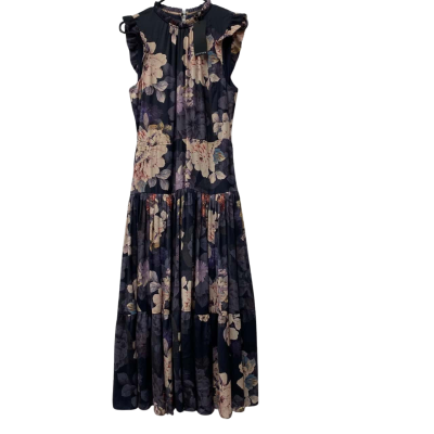 Portmans Women's Sleeveless Dress - Black  / Floral -Size 12 - NEW WITH TAGS