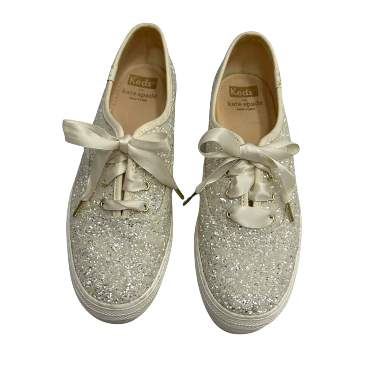 Kate Spade Keds Sparkley Shoes Womens Size 4.5 / 7 Silver / White (s)