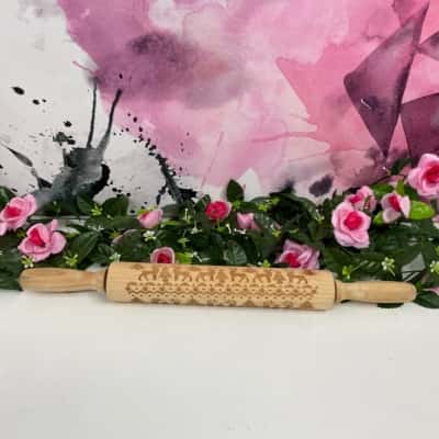 Christmas wooden 40cm rolling pin 