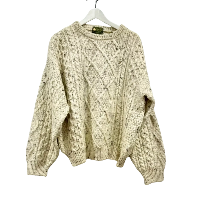 Oak Tree Cable Knit Pure Wollen Jumper Size M 