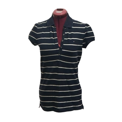 Tommy Hilfiger Womens  Size S Polo Shirt Blue / Striped / White 