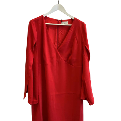 Brand New Something 4 Olivia Women's Size 16 Long Sleeve Midi Dress Red 