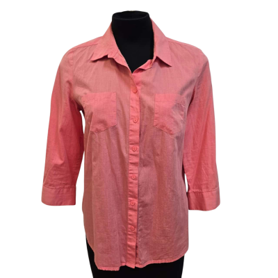 Sportscraft Womens  Size 10 Coral Tailored Shirt 3/4 Sleeve with Roll Sleeve Adjustment