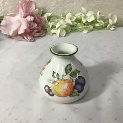 Fruit & Floral Pattern Ceramic Bud Vase