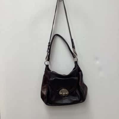 Mimco Leather Handbag with Strap Black  
