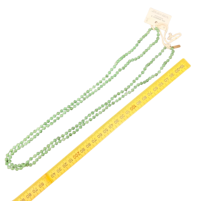  Womens Long Green Glass and Silk Necklace 