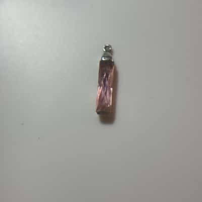 Small Stirling Silver with Pink Cubic Zirconia pendant 