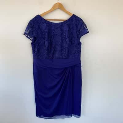 Layla Jones Cobalt Mesh Lace Dress Size 20 