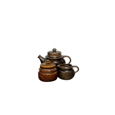 KAARNA Arabia Finland Teapot 0.7L Sugar Bowl Milk Jug ULLA PROCOPE Mid Century Modern Scandinavian Tea Set Nature Inspired 60s Tea Set Gift