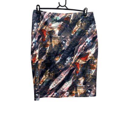 Olla Oh Womens Size 18 Multi Print Paris Skirt