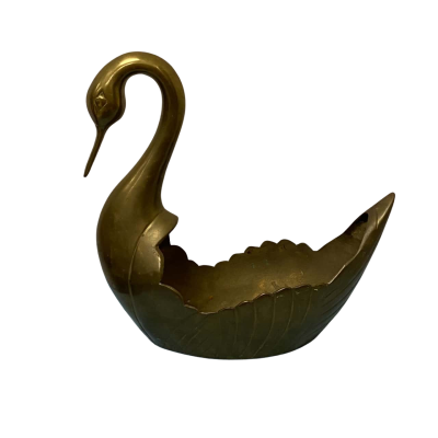 Vintage Brass Swan Planter/Bowl
