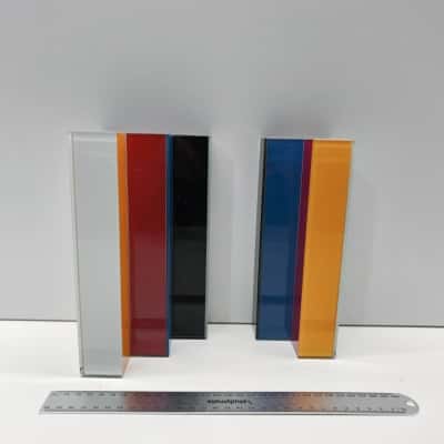 PO: Glass Display Risers Tiered Shelving Set Multi-Color Shop Merchandising