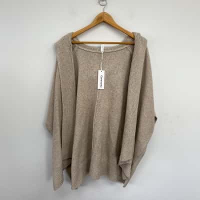 Commonry  Camel Knit Hoodie Cardigan One Size 