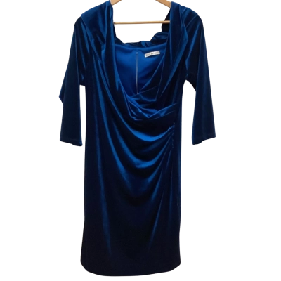 Gina Bacconi Womens  Size One Size Long Sleeve Dress Blue 
