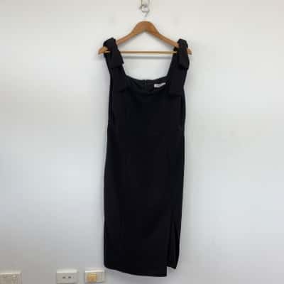CHANCERY Black Presley Midi Dress  Size 18 