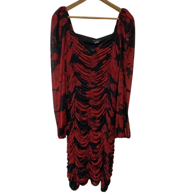 City Chic Womens  Size 18 Bodycon Dress Black  / Red 
