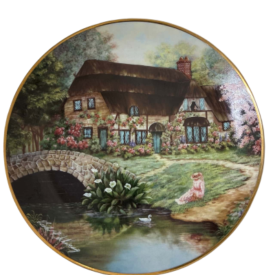 Franklin Mint Heirloom Recommendation “Cottage at Brookside” collector plate