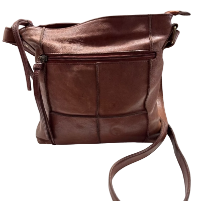  Women’s Leather Cross Over Bag - Brown 