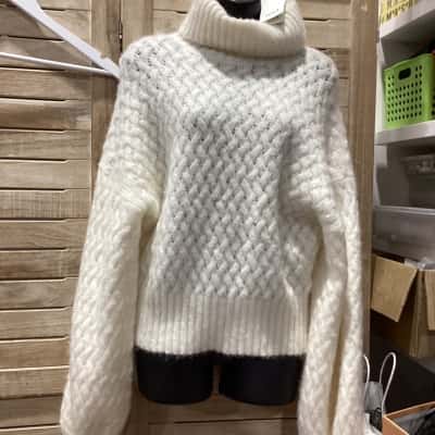 Seed Womens  Size S Roll Neck Jumper Cream 