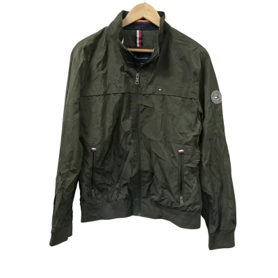 Tommy Hilfiger Mens  Size M Front Zipper Olive