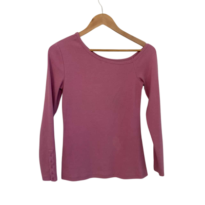 Decjuba Womens  Size M Long Sleeve Top / Off-the-shoulder Top Pink  