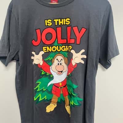 Disney's Snow White Grumpy Jolly Men's Size M Shirt - Grey 