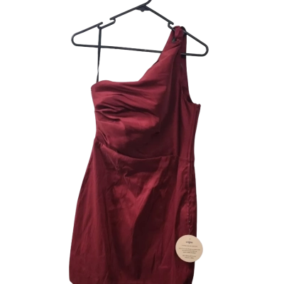 Azzurielle Women's Size 10 Cocktail One-Shoulder Dress in Maroon 