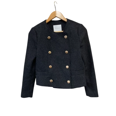 Witchery Womens  Size 4 Blazer Black  / Gold Buttons 