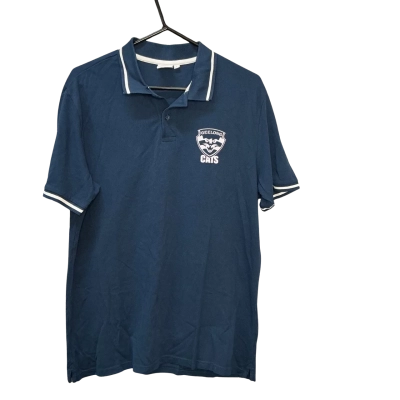 AFL Geelong cats Mens  Size L Polo Shirt Blue / White 