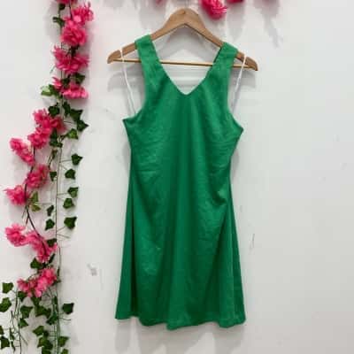 Kookai Womens Milan Knot Mini Dress Size 40 Green 