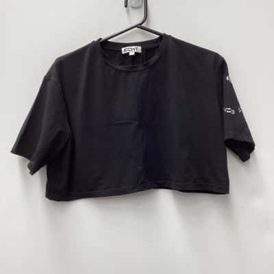 ECHT- cropped Womens  Size L T-Shirt Black  