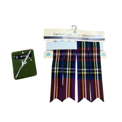 Heritage of Scotland Kilt Hose Flashes & Brooch