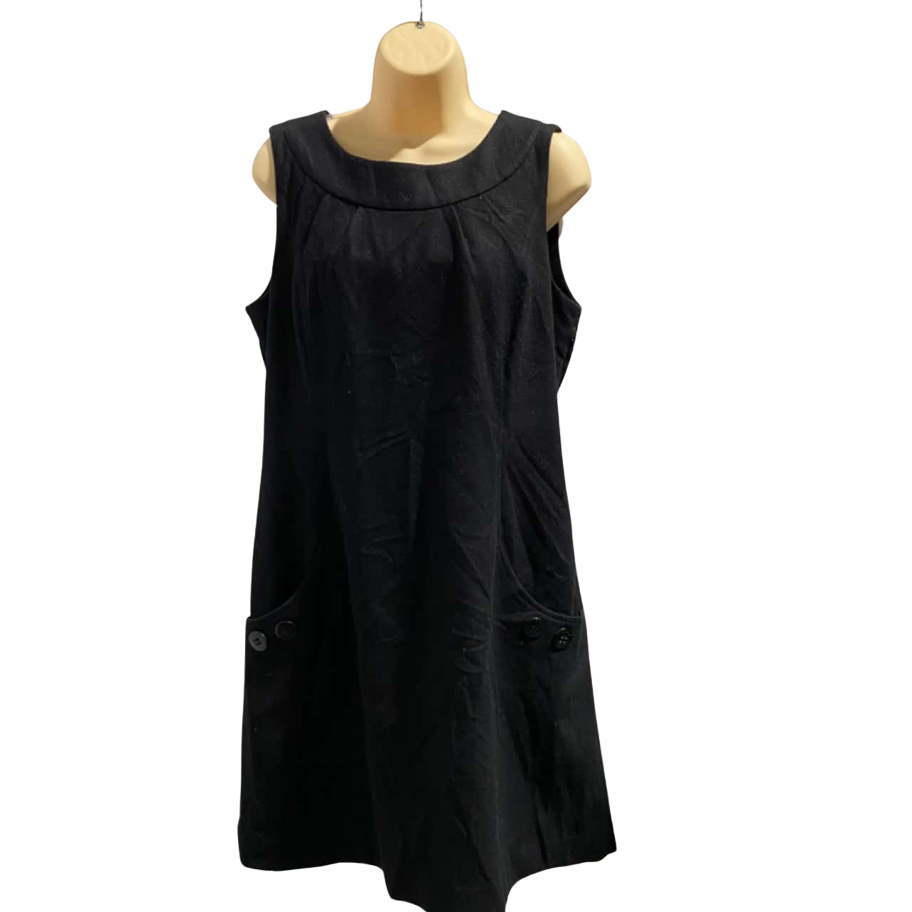 Vintage Esprit Wool Blend Womens Size 14 Sleeveless Dress Black-OC1702900(s)