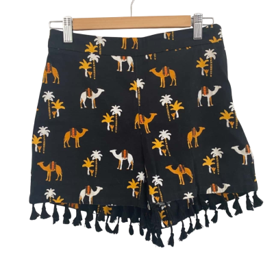 French Connection Womens  Size 8 Shorts Black  / Orange / Pattern 