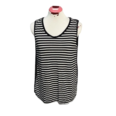 Trenery Womens  Size M Singlet Top Black  / Pattern / White 