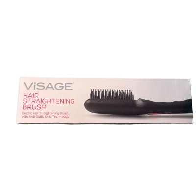 Visage Hair Straightening Brush -  Anti Static Ionic Technology Complete Kit with Box, Mat & Manual