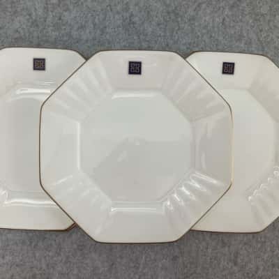 Givenchy bone china vintage octagonal plates x5
