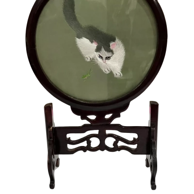 Chinese double - sided silk embroidery Cats 