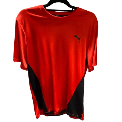 Puma Mens  Size L Short Sleeve Shirt Red 
