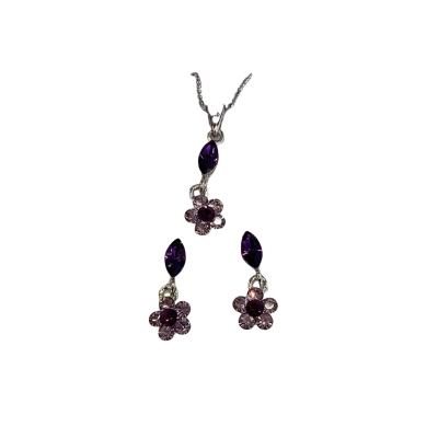 COSTUME -Womens Necklace+Pendant+Earrings Set - Floral #27