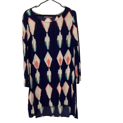 Mister Zimi Womens  Size 8 Long Sleeve Dress Multicoloured / Navy Blue 