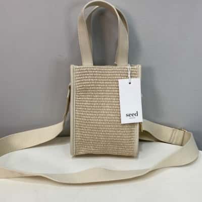 Seed Heritage Woven Small Handbag / Shoulder Bag Natural 