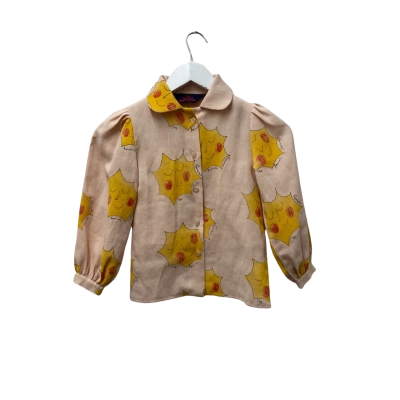  The Animals Observatory Girls Top/Blouse Pattern / Peach / Pink  with Sun motif