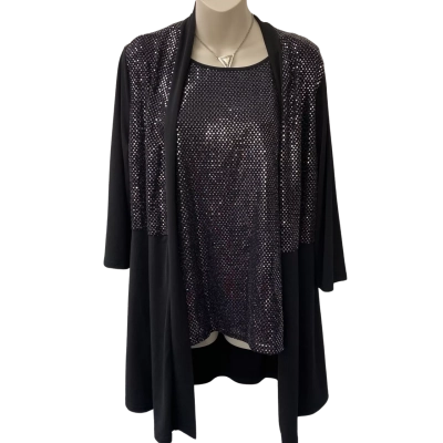 Liz Jordan Black  Cardigan Set  Size 14 