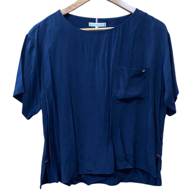 Tommy Hilfiger Navy Blue Short Sleeve Top Size 36