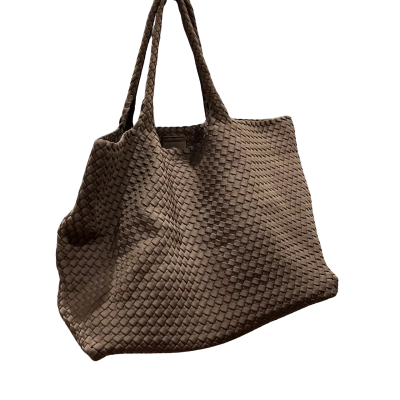  Womens Woven Tote Bag Brown 